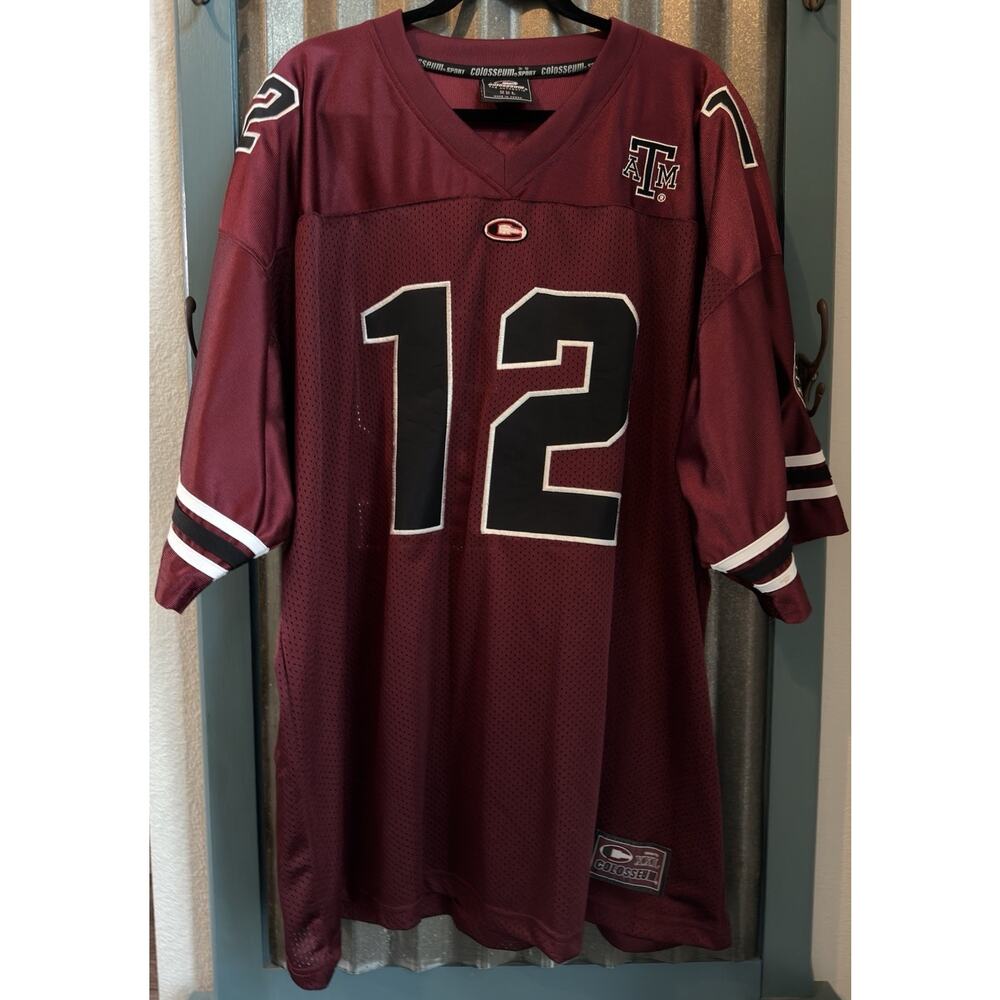 Texas A&M Colosseum #12 Football Jersey XXL 2XL Aggies 12th Man Maroon White